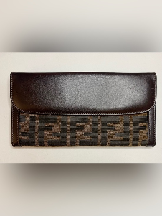 Fendi Handbags - Fendi Brown Zucca Tri-Fold Long Wallet 7.5in x 4in approx. LNC😍
